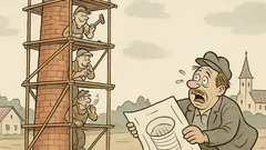 Vtip: Robotníci stavajú veľmi vysoký komín…