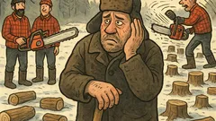 Vtip: Prídu kanadskí drevorubači k ruským...