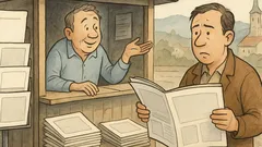 Vtip: Rus si kúpi noviny bez písmen