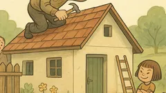 Vtip: Detko opravuje strechu a volá Aničku…