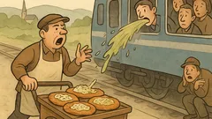 Vtip: Chlapík predáva langoše pri vlaku