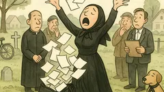 Vtip: Pri otvorenom hrobe stojí vdova…