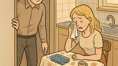 Vtip: Príde muž domov, blondínka plače