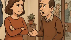 Vtip: Manželská hádka vrcholí vo vchode