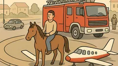 Vtip: Sedíš na koni, pred tebou lietadlo