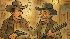 Vtip: V salóne sa hádajú kovboji o streľbu