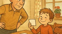 Vtip: Ocko, v škole som dostal trojku!