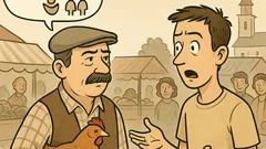 Vtip: Stojí Fero na trhu so sliepkou