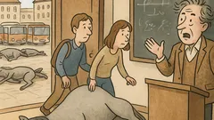 Vtip: Matfyzák mešká na prednášku, kôň zdochne