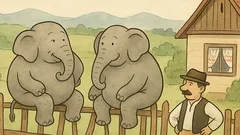 Vtip: Sadnú si dva slony na plot...