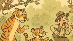 Vtip: Tygrica karhá mláďa v pralese