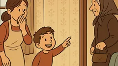 Vtip: Mamička, videla si našu babku?