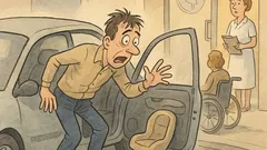 Vtip: Pred pôrodnicou zahvízdali brzdy...