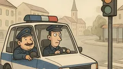 Vtip: Dvaja policajti na semafore…