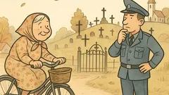 Vtip: Babka ide na bicykli…