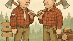 Vtip: Slovák a Kanaďan drevorubači—rozdiel?