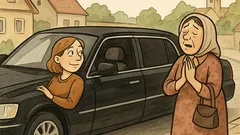 Vtip: Mladá vodička vezie mamu limuzínou...