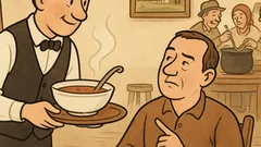 Vtip: Čašník, dáte si mäsovú polievku?