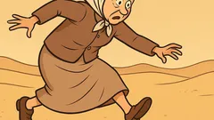 Vtip: Ide babka púšťou a zakopne...