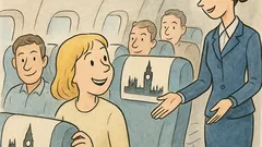 Vtip: Blondínka letí do Londýna…