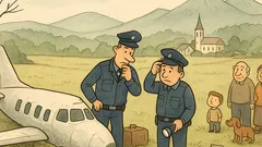 Vtip: Dvaja policajti pri havárii lietadla