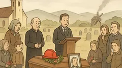 Vtip: Na pohrebe richtára obce...