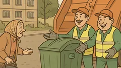 Vtip: Smetiari odvážajú kontajner, Petrásková volá