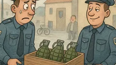Vtip: Dvaja policajti nájdu tri granáty