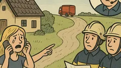 Vtip: Blondínka volá 155, dom horí