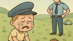 Vtip: Prečo plače syn policajta?