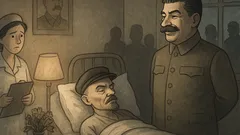 Vtip: Lenin na smrteľnej posteli so Stalinom