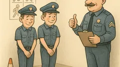 Vtip: Prečo musia byť mladí policajti pri stene?