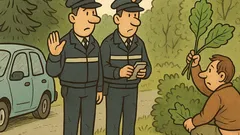 Vtip: Dvaja policajti na obchôdzke pri lese