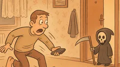 Vtip: Zaklope smrťka s kosou…