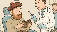 Vtip: Sedí Škót u zubára…