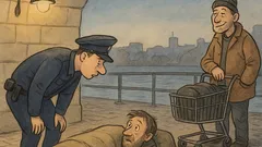 Vtip: Policajt kontroluje bezdomovca pod mostom