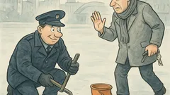 Vtip: Policajt sečie ľad na štadióne