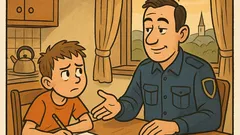 Vtip: Syn policajta píše domácu úlohu…