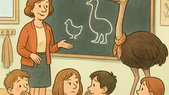 Vtip: Učiteľka vysvetľuje, pštros je veľká sliepka…