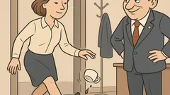 Vtip: Sekretárka sa potkne a vyleje kávu