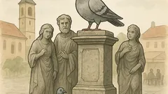 Vtip: Holub si sadne na sochu...