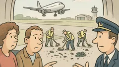 Vtip: Dámy a páni, upratujeme zvyšky lietadla